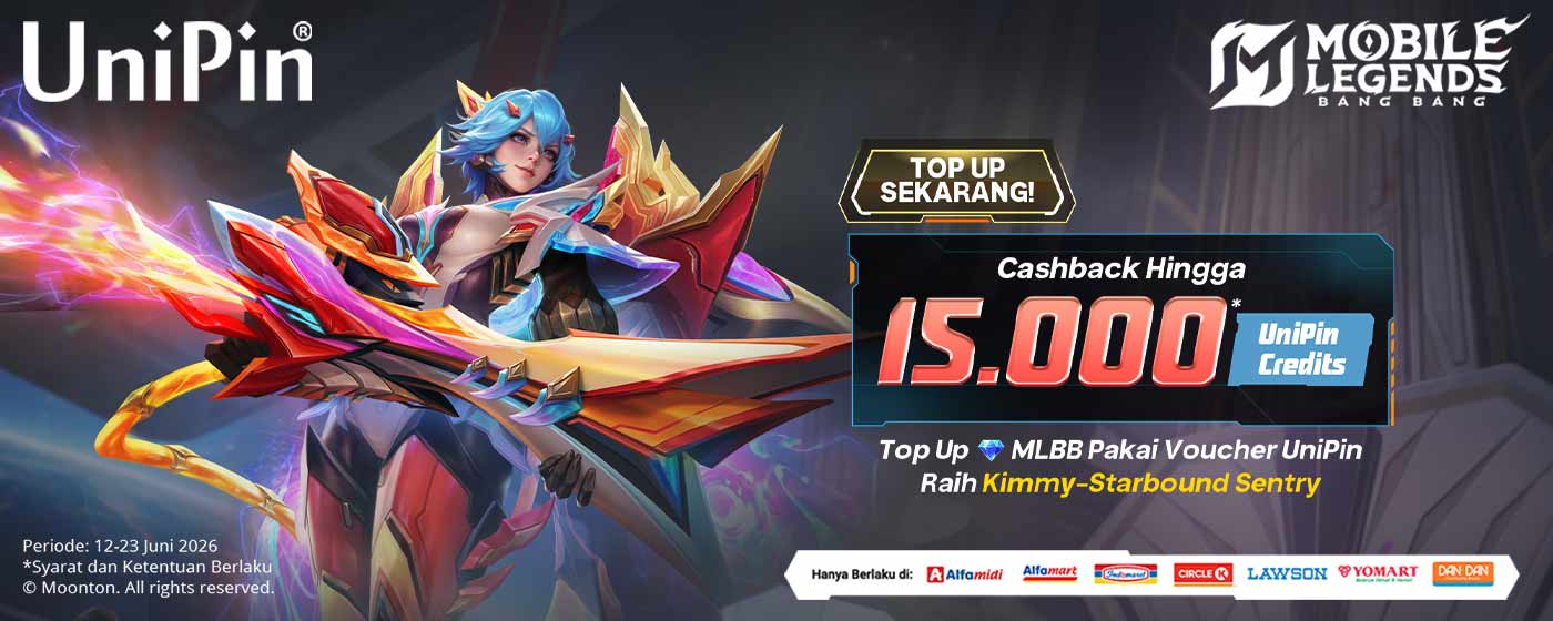 Top Up MLBB Pakai Voucher UniPin dan Raih Kimmy – Starbound Sentry + Cashback Hingga 15.000 UniPin Credits!